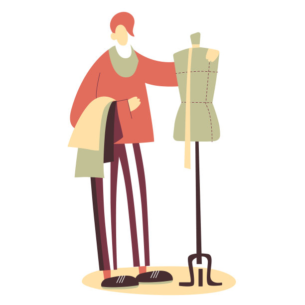 时尚的设计师站在一个人体模型图片下载