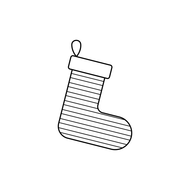 圣诞袜子线性图片下载