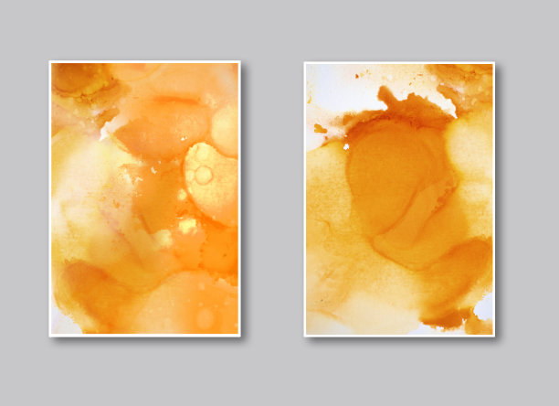 抽象彩色水彩横幅集设计。手绘抽象颜料笔触设定。水彩元素横幅，贺卡或邀请模板。图片下载