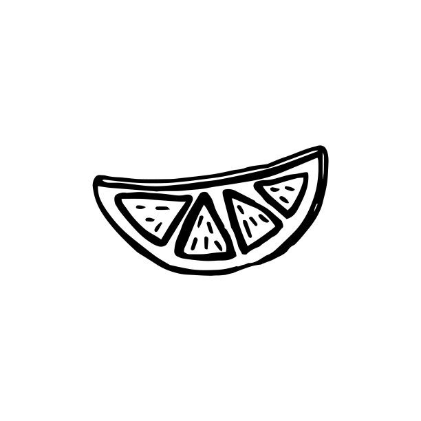 柠檬孤立涂鸦黑白图片下载