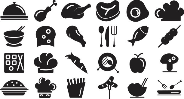 食品饮料图标集轮廓图片下载