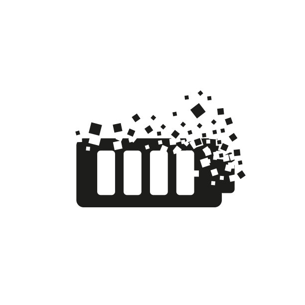 电池会变成大小不一的方形云。电池图标图片下载