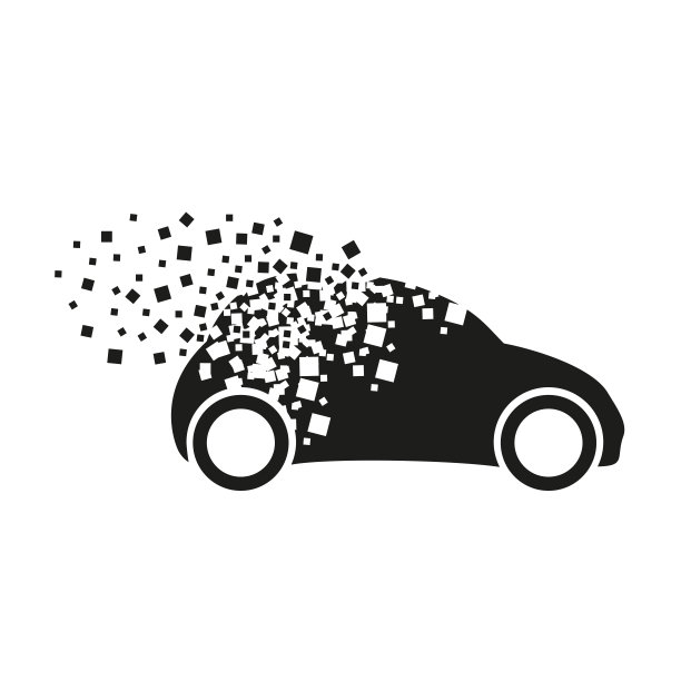 汽车变成了大小不一的方形云团图片下载