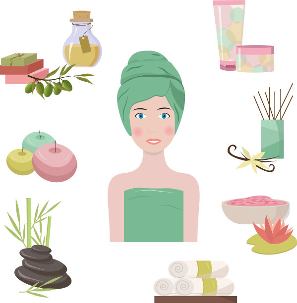 传单上有个女孩，还有水疗用品图片下载