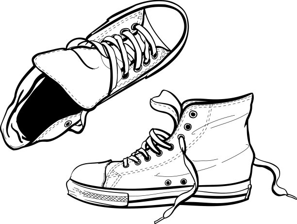 一双黑白相间的鞋子图片下载