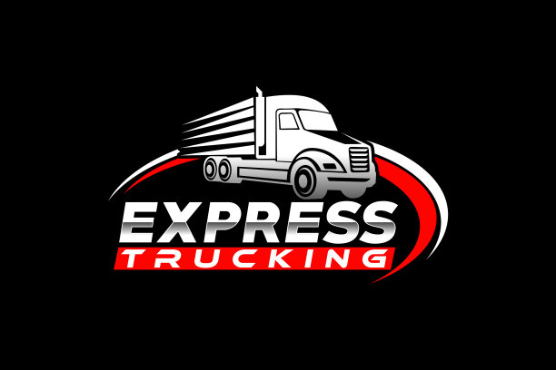 卡车轮廓抽象标志模板合适图片下载