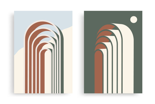 几何美学背景与三维拱形波西米亚图片下载