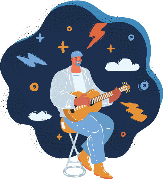 摇滚吉他手的演奏图片下载