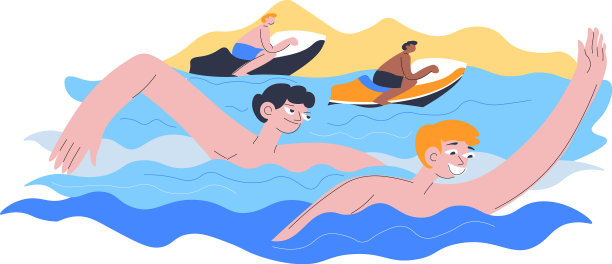 人们在暑假或周末游泳图片下载