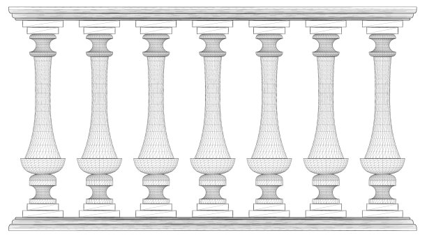 线框装饰围栏隔离在白色图片下载
