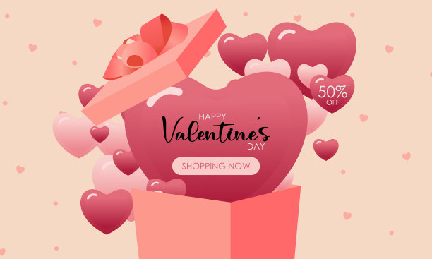 情人节促销横幅图片下载