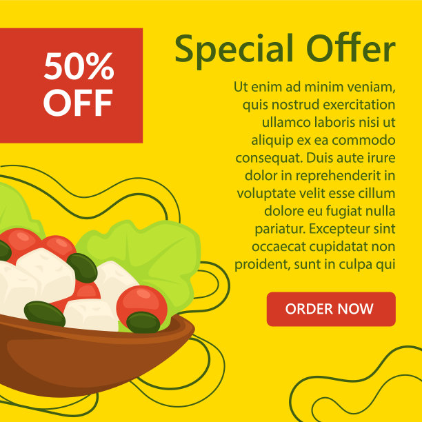 餐厅或咖啡厅提供沙拉特别优惠图片下载