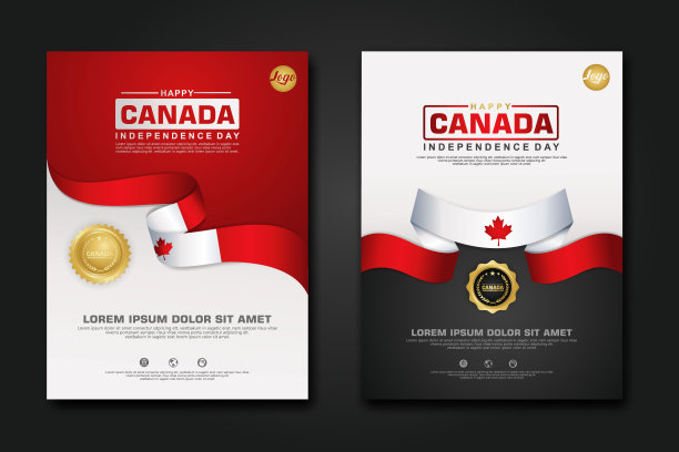 集海报设计加拿大快乐独立日背景模板图片下载