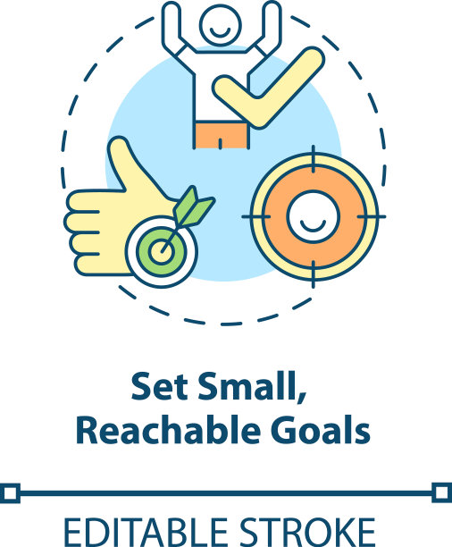 设定小的可达到的目标概念图标图片下载