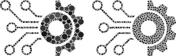 圆形齿轮电路图标拼贴图片下载