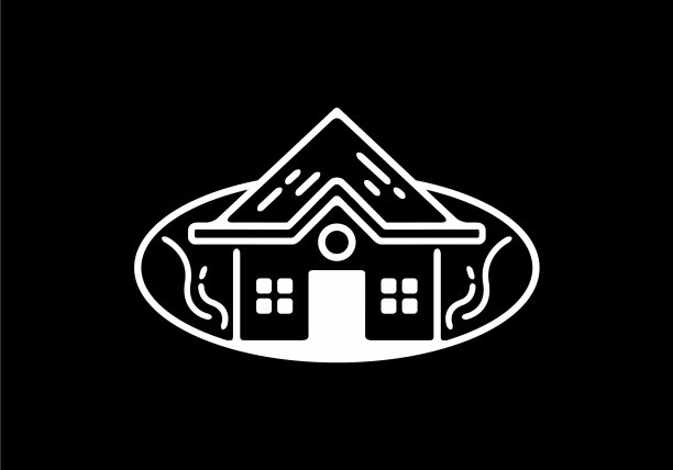 简单住宅的线条艺术图片下载