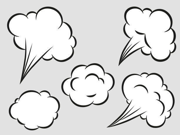 漫画风格的速度元素set bad smell smoke图片下载