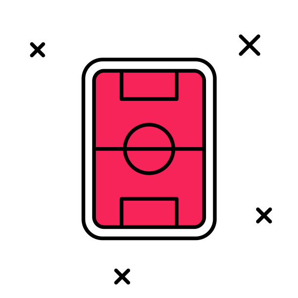 填充轮廓足球或足球场图标图片下载