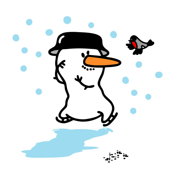 可爱的圣诞雪人溜冰set图片下载