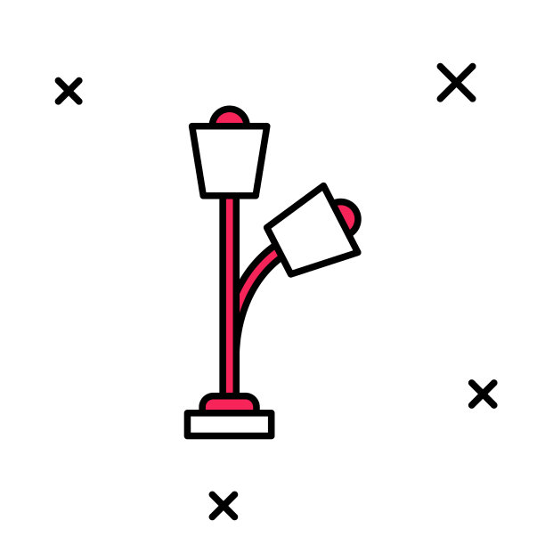 填充轮廓落地灯图标孤立在白色图片下载