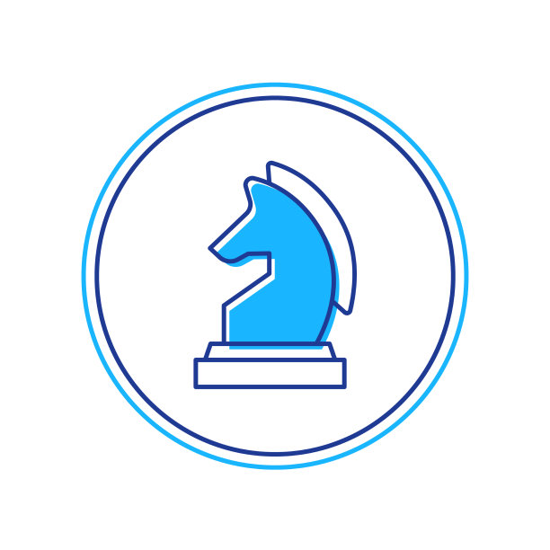 填充轮廓象棋图标孤立在白色图片下载