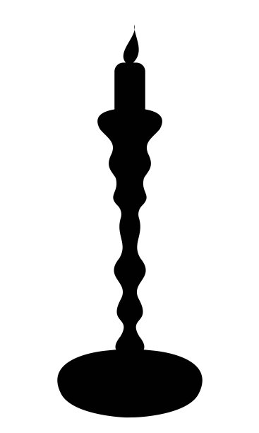 烛台单黑色剪影极简风格与蜡烛图片下载