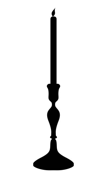 极简风格的黑色轮廓蜡烛烛台图片下载