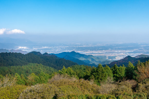 从京冈山山顶看到的风景照片。图片下载