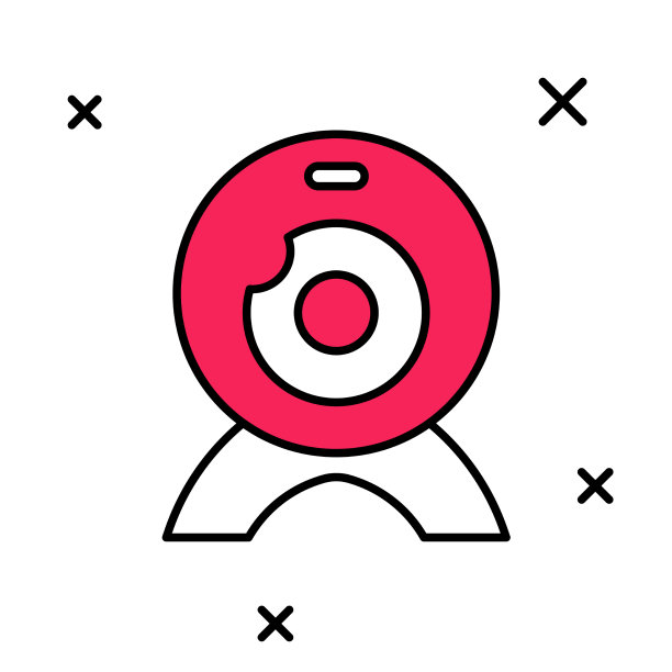 填充轮廓网络相机图标孤立在白色图片下载