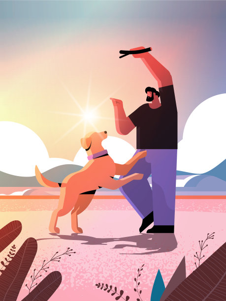 年轻人与狗的男主人和图片下载