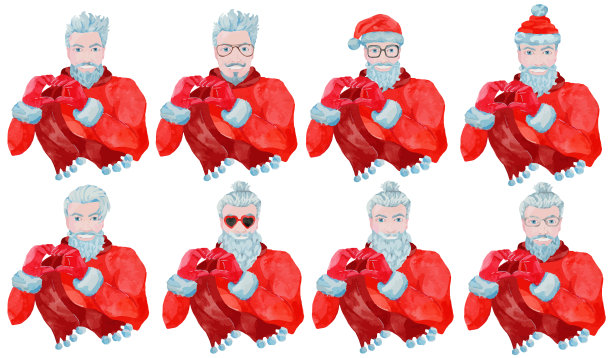 与冷静积极的圣诞老人潮人图片下载