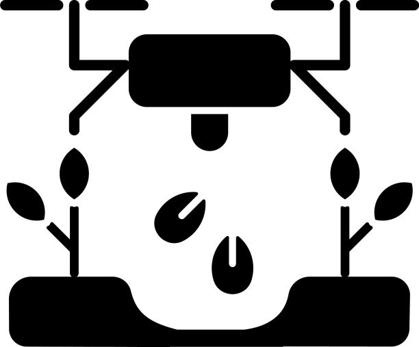 用于种植的黑色字形无人机图标图片下载