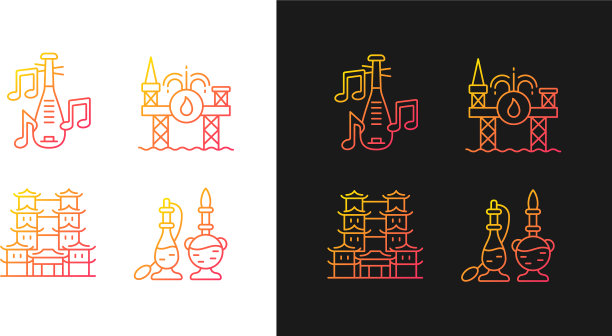 新加坡文化渐变图标设置为黑暗图片下载