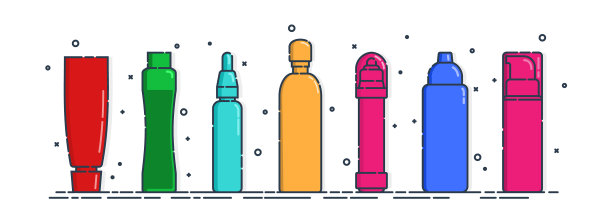 化妆品容器身体护理卫生设空白图片下载