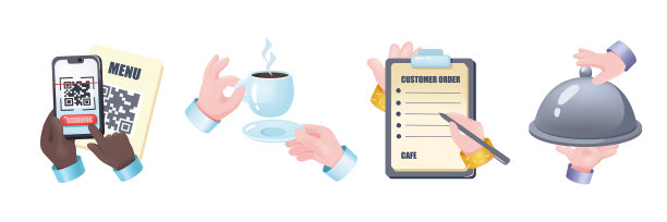 餐厅图形概念手定图片下载