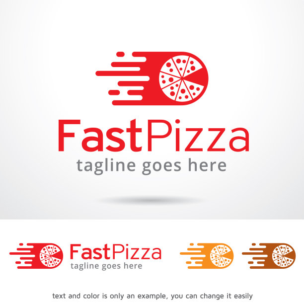 快速披萨标志模板图片下载