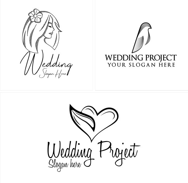 婚纱摄影项目标志设计套装图片下载