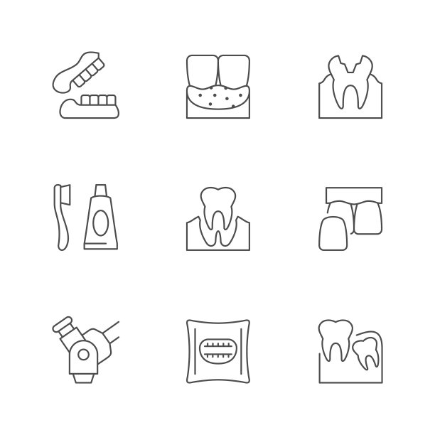 设置牙科线条图标图片下载