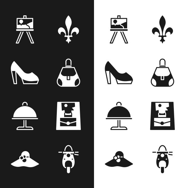 设置手袋女鞋架或绘画艺术图片下载