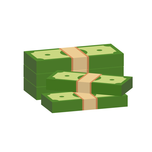 向量美元纸币和硬币，图标插图和向量图片下载