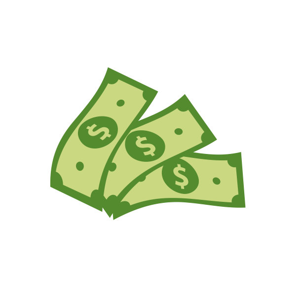 向量美元纸币和硬币，图标插图和向量图片下载