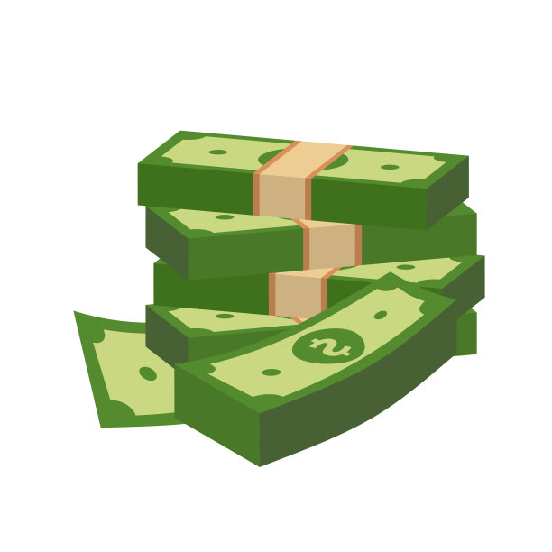 向量美元纸币和硬币，图标插图和向量图片下载