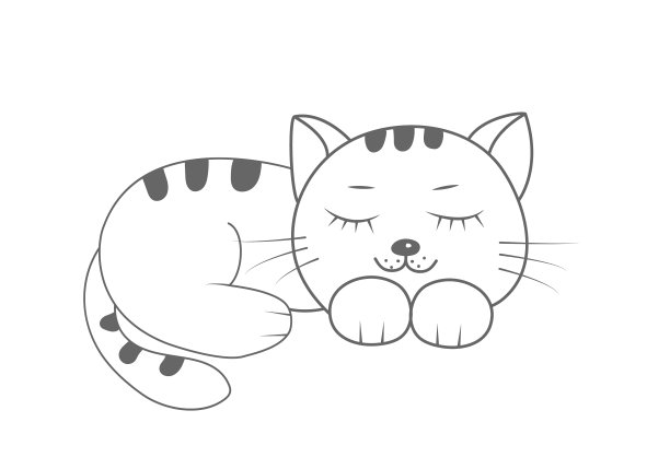 一只轮廓轮廓可爱的小猫，美丽可爱图片下载