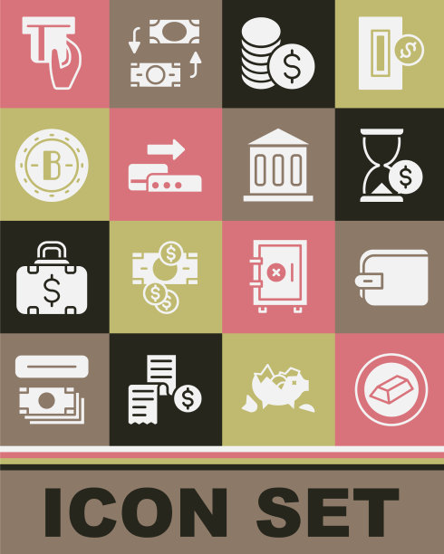 用一美元硬币设置金条钱包沙漏图片下载