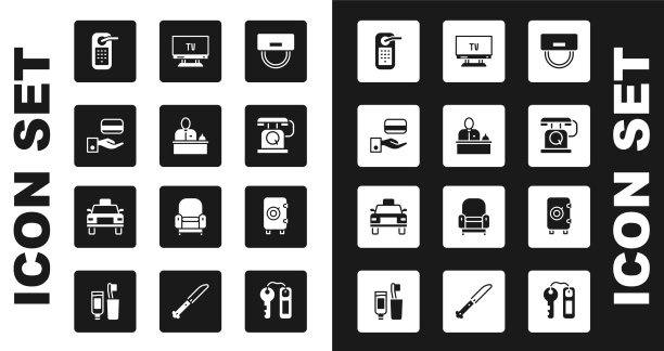 设置行李帽酒店前台数字图片下载