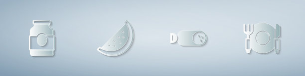 集果酱、罐子、西瓜、腊肠和盘子图片下载