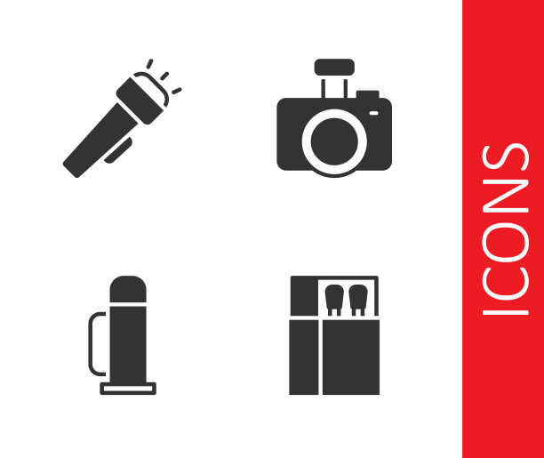 打开火柴盒和火柴手电筒保温瓶图片下载