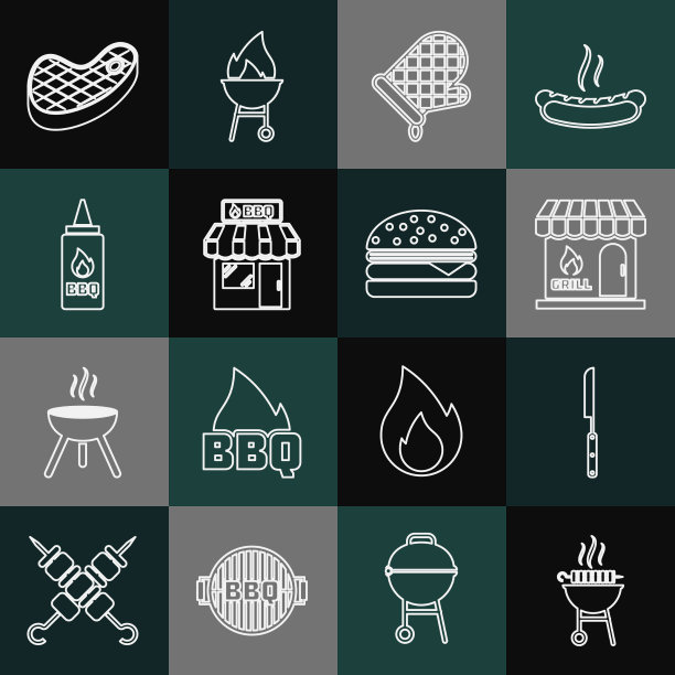 设线烤肉串烤羊肉串刀图片下载