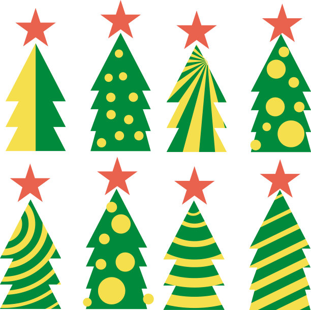 树集抽象几何圣诞树图片下载