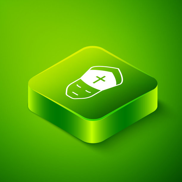 等距教皇图标孤立在绿色背景图片下载